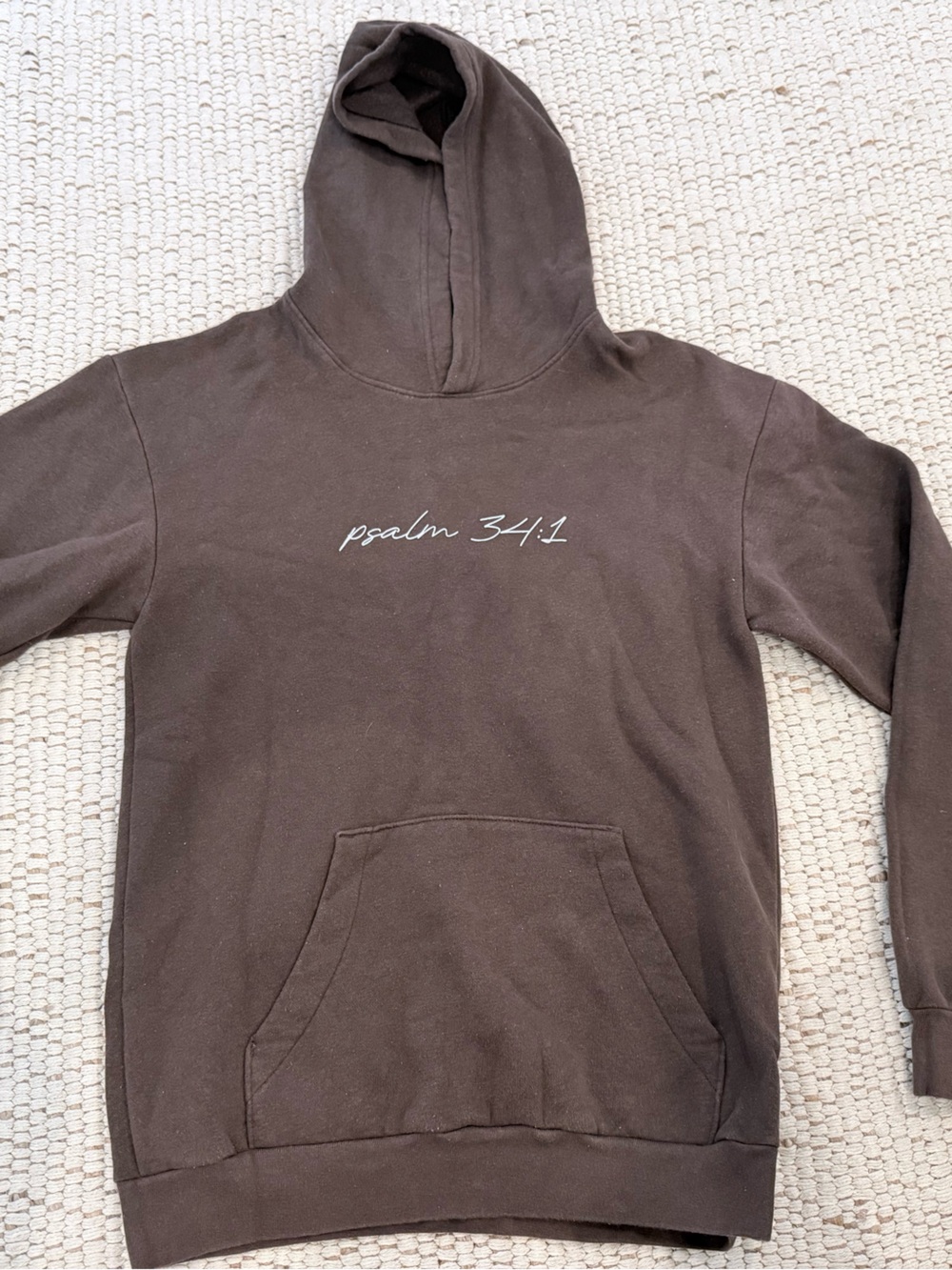 ‘Psalm 34:1’ Brown Hoodie